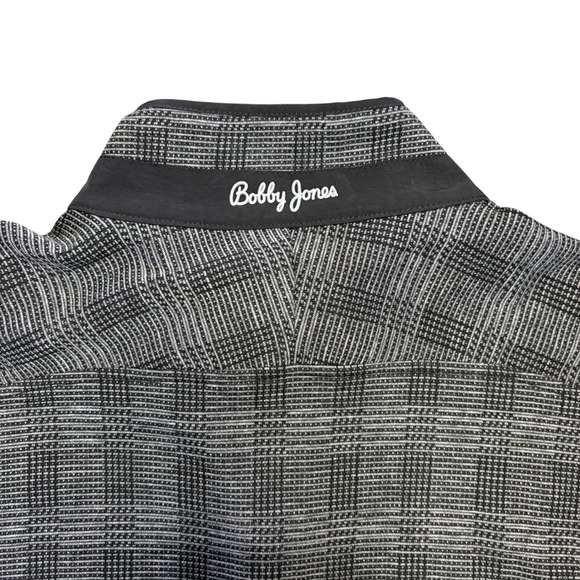 Bobby Jones Gray‎ Black Plaid 1/4 Zip Pullover Men's Size XL - Picture 5 of 5